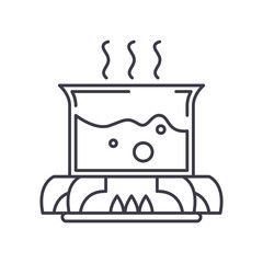 Boiled water icon, linear isolated illustration, thin line vector, web design sign, outline concept symbol with editable stroke on white background.