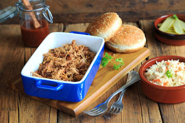 Slow cooked pulled pork
