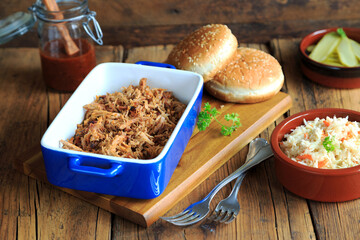Slow cooked pulled pork