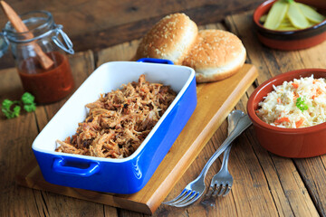 Slow cooked pulled pork