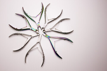 Still life with manicure equipment, Cuticle Nippers, tool for manicure, nail care