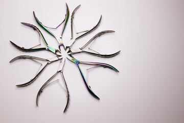 Still life with manicure equipment, Cuticle Nippers, tool for manicure, nail care