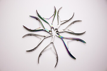 Still life with manicure equipment, Cuticle Nippers, tool for manicure, nail care