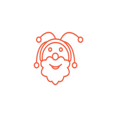 Christmas character face logo illustration abstract design template vector color