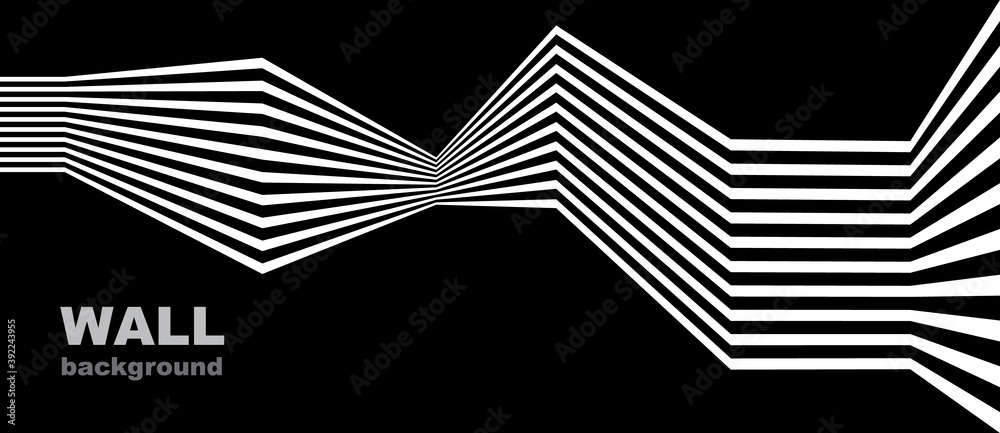 Aufkleber abstract background with lines. stripes optical art illusion. monochrome geometric pattern.