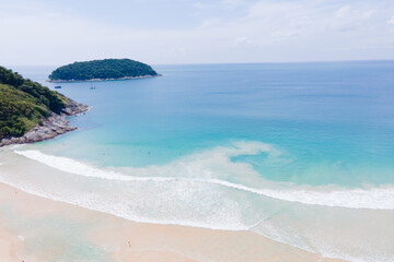 Aerial view beach sea in Phuket Thailand