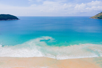 Aerial view beach sea in Phuket Thailand