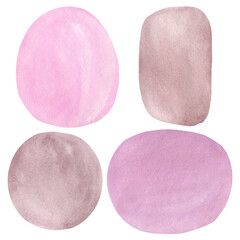 Colored abstract design elements on isolated background, watercolor illustration, hand drawing