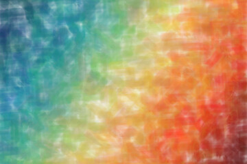 Orange, red and blue waves watercolor background, digitally created.