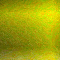 Illustration of Square lemon yellow and green Impasto with long brush strokes background.
