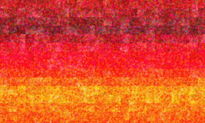 Red and orange impressionist pointilism background, digitally created.