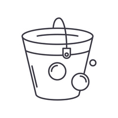 Bucket icon, linear isolated illustration, thin line vector, web design sign, outline concept symbol with editable stroke on white background.