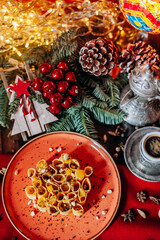 platter of pumpkin rolls in christmas decoration