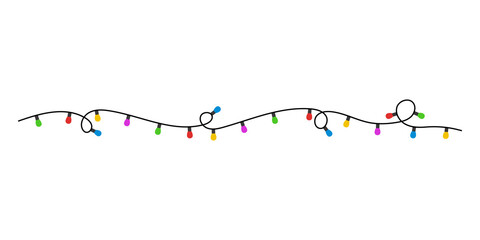 Christmas lights icon set background