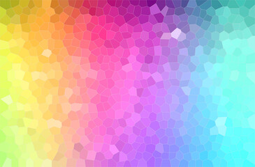 Abstract illustration of green, yellow, purple and blue colorful small hexagon background.