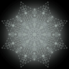 Stellar shaped light pattern on a black background