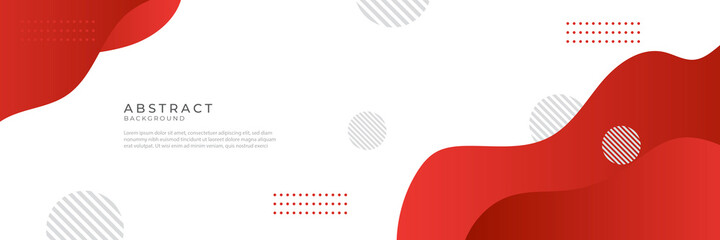 Modern liquid red abstract background. Red white fluid vector banner template for social media, web sites. Wavy shapes 