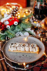 dessert and drink in christmas decoration