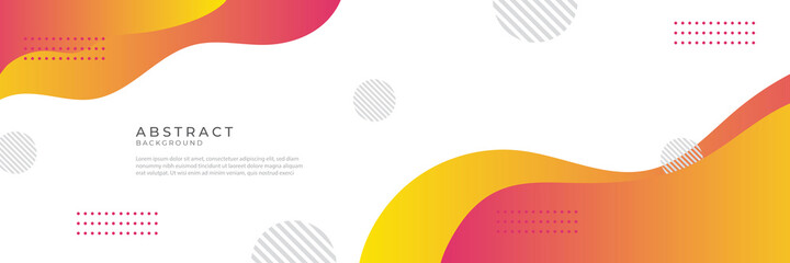 Orange red white liquid abstract banner background