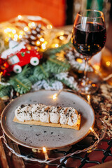 dessert and drink in christmas decoration