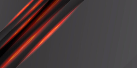 Red abstract background with shiny red light on black background with 3D overlap layer and rendering