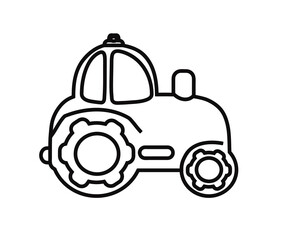 Tractor on a white background. Symbol. Vector illustration.