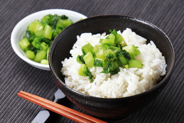 大根の葉とご飯