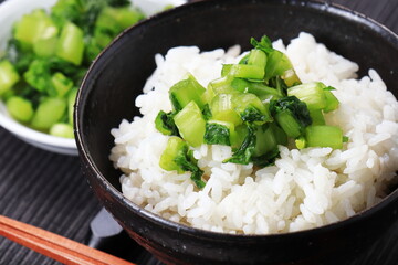 大根の葉とご飯
