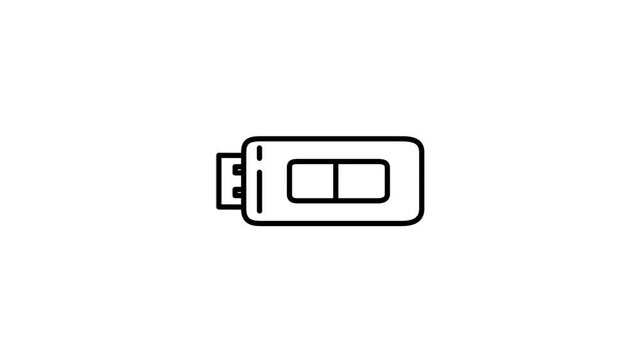 Flash Drive line icon on the Alpha Channel