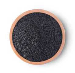 Black Sesame Seeds on white background