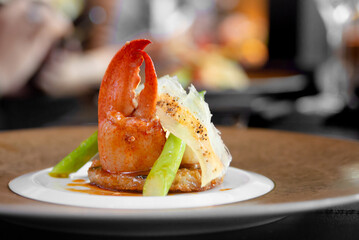 crab claw on crab tartare