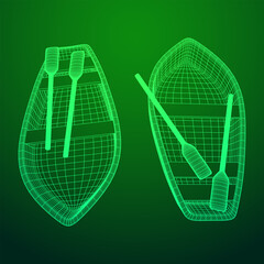 Rowing boat with paddles