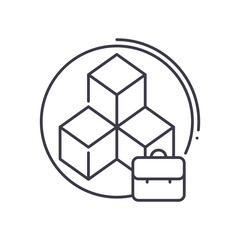 Business model icon, linear isolated illustration, thin line vector, web design sign, outline concept symbol with editable stroke on white background.