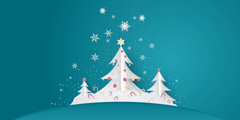 Beautiful christmas background banner with text space