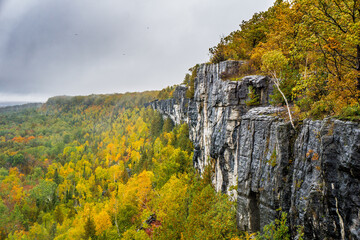 View on Manitoulin island during fall from the top of Cup and Saucer trail