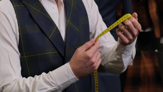 designer clothes, measuring tape, Close Up
