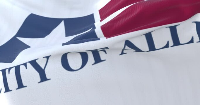 Flag of Allen, city of Texas, United States of America - loop