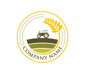 Agriculture logo template isolated on white background, vector illustration