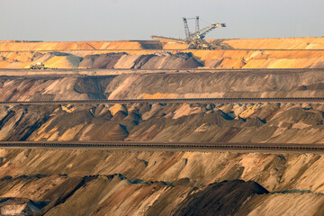 Mining equipment in a Brown Coal Open Pit Mine.