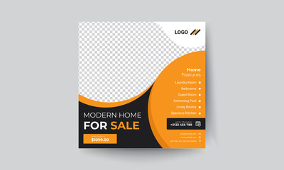  Square Social media flyer design Template, Real estate social media post design