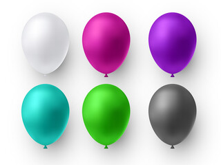 Realistic glossy color balloon. Balloons for birthday, holiday events, parties, weddings. Festival of romantic decorations. Vector illustration