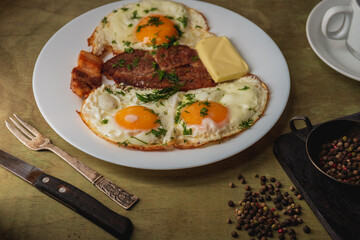 Still life - fried chicken eggs