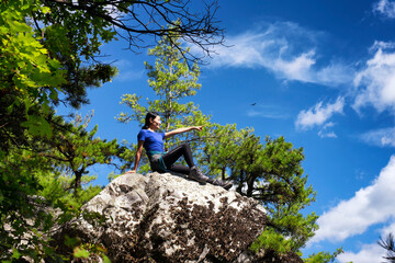 Chinese woman on monument mountain great barrington