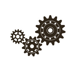 Metal gears set. Factory gears vector icon. Mechanical gear. The image of the gear. Machine gear. Cogwheel gear