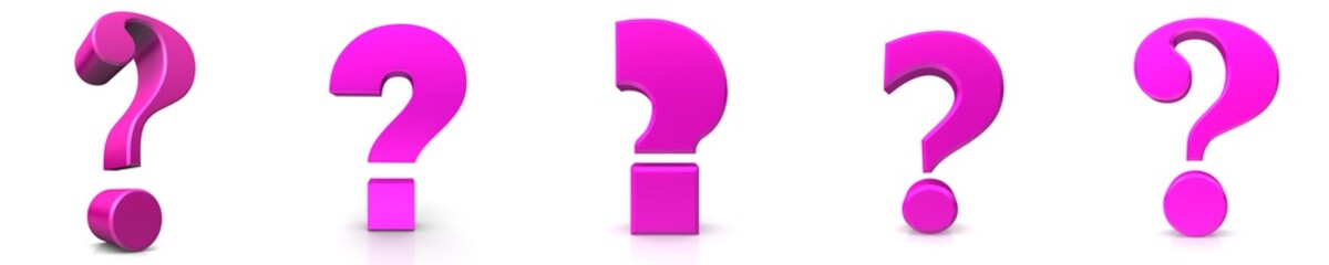 Query sign query symbol question mark interrogation point icon pink 3d