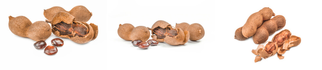 Set of Tamarind isolated on a white background