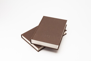 Brown color books on a white background