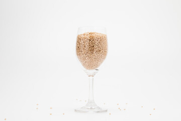Brown rice, unpolished rice transparent cup