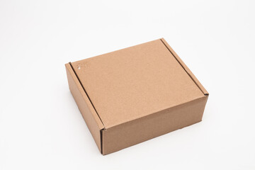 Cardboard Carry Box for Products On White Background Isolated