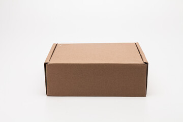 Cardboard Carry Box for Products On White Background Isolated